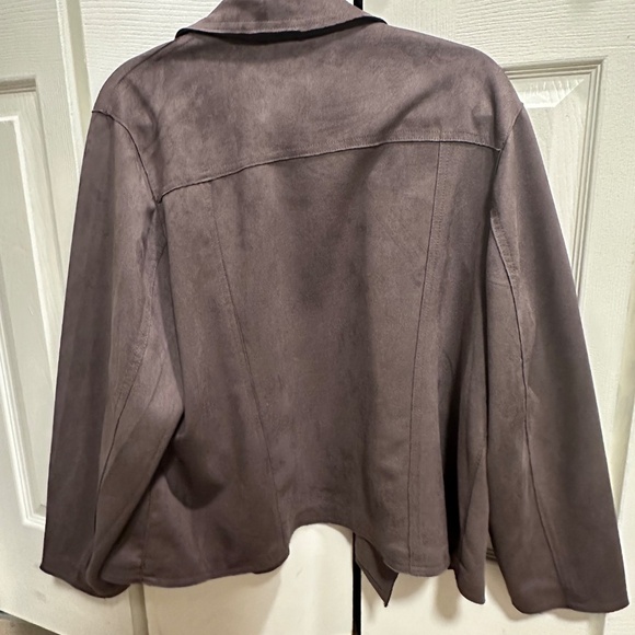 Philosophy Notch Lapel Faux Suede Motorcycle Jacket | Size: 2X - Picture 3 of 3